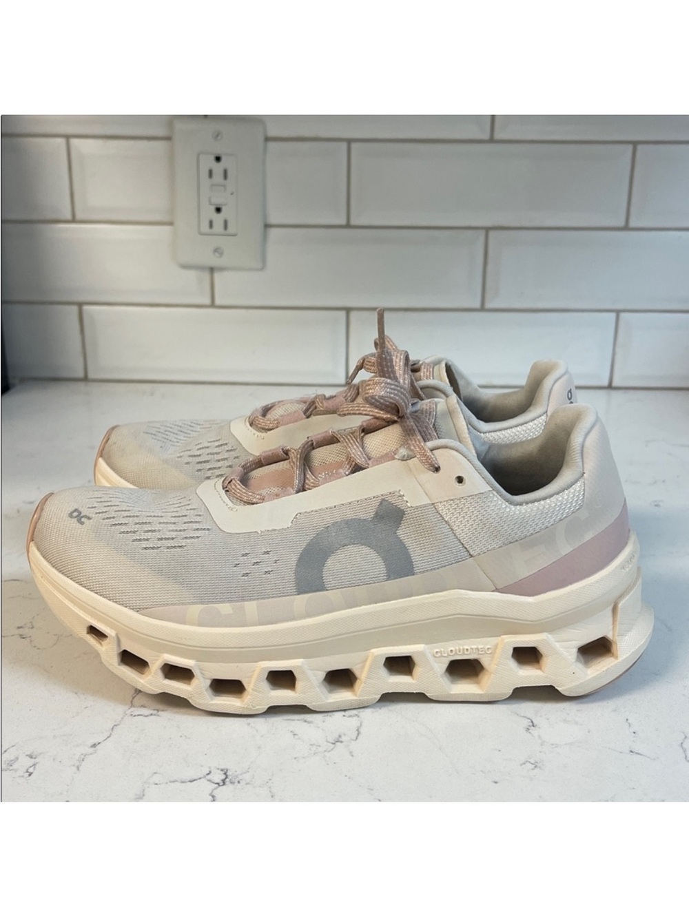 On Running Women's Cloudmonster Women's Sneakers in Moon | Fawn Size 8
